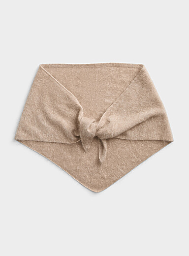 Lightweight brushed 100% cashmere triangular scarf