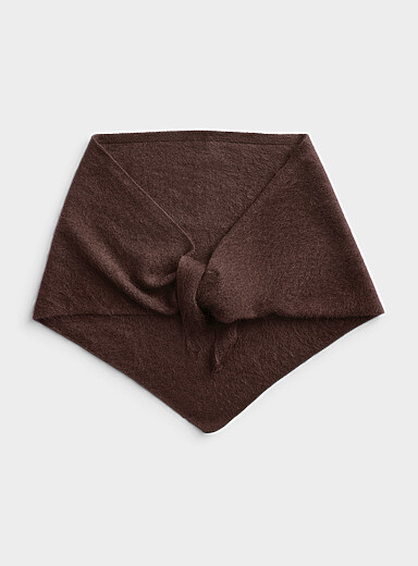 Lightweight brushed 100% cashmere triangular scarf