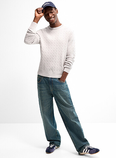 Silky twisted-cable sweater