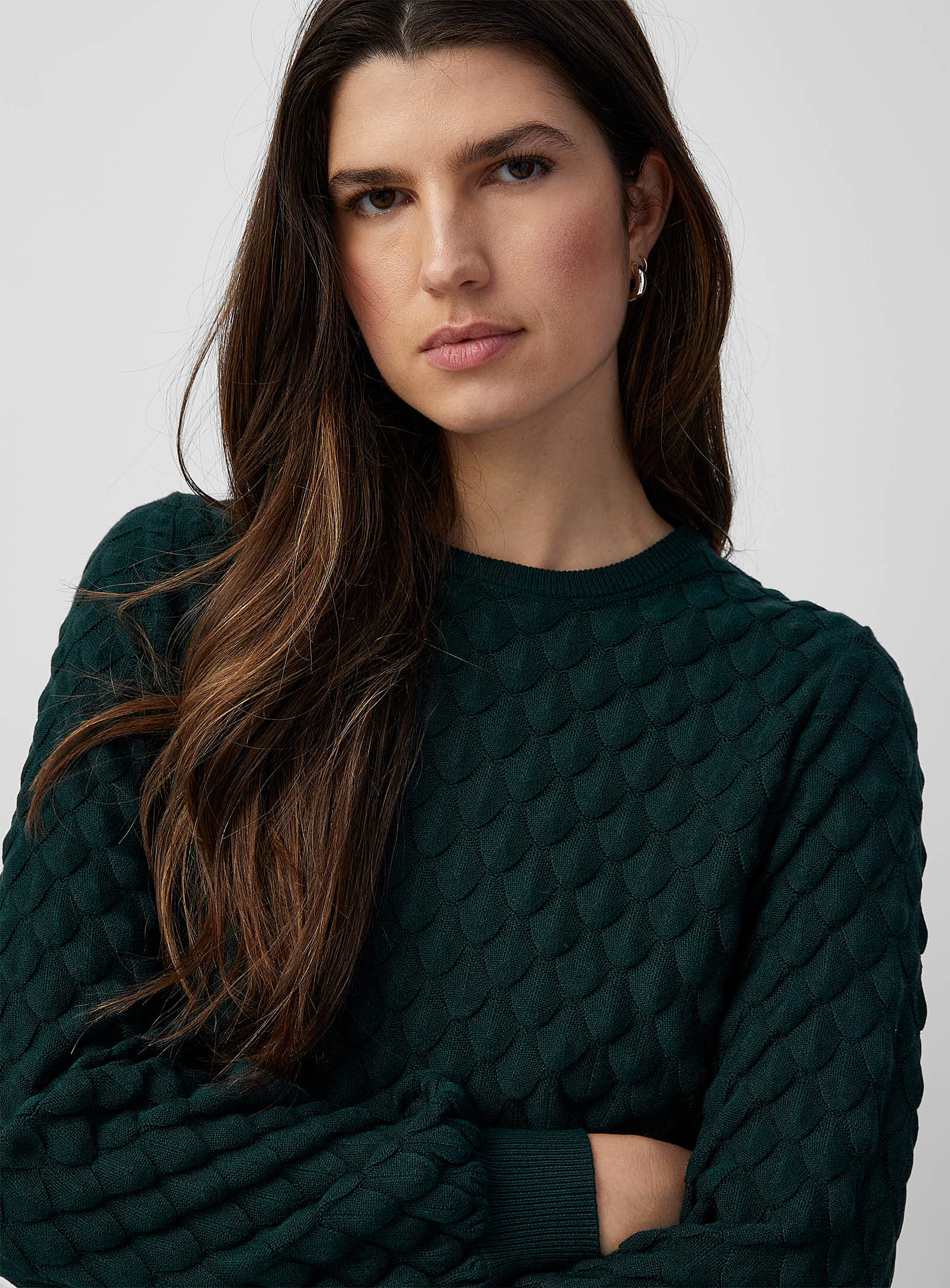 Contemporaine Mermaid-scale Sweater In Mossy Green