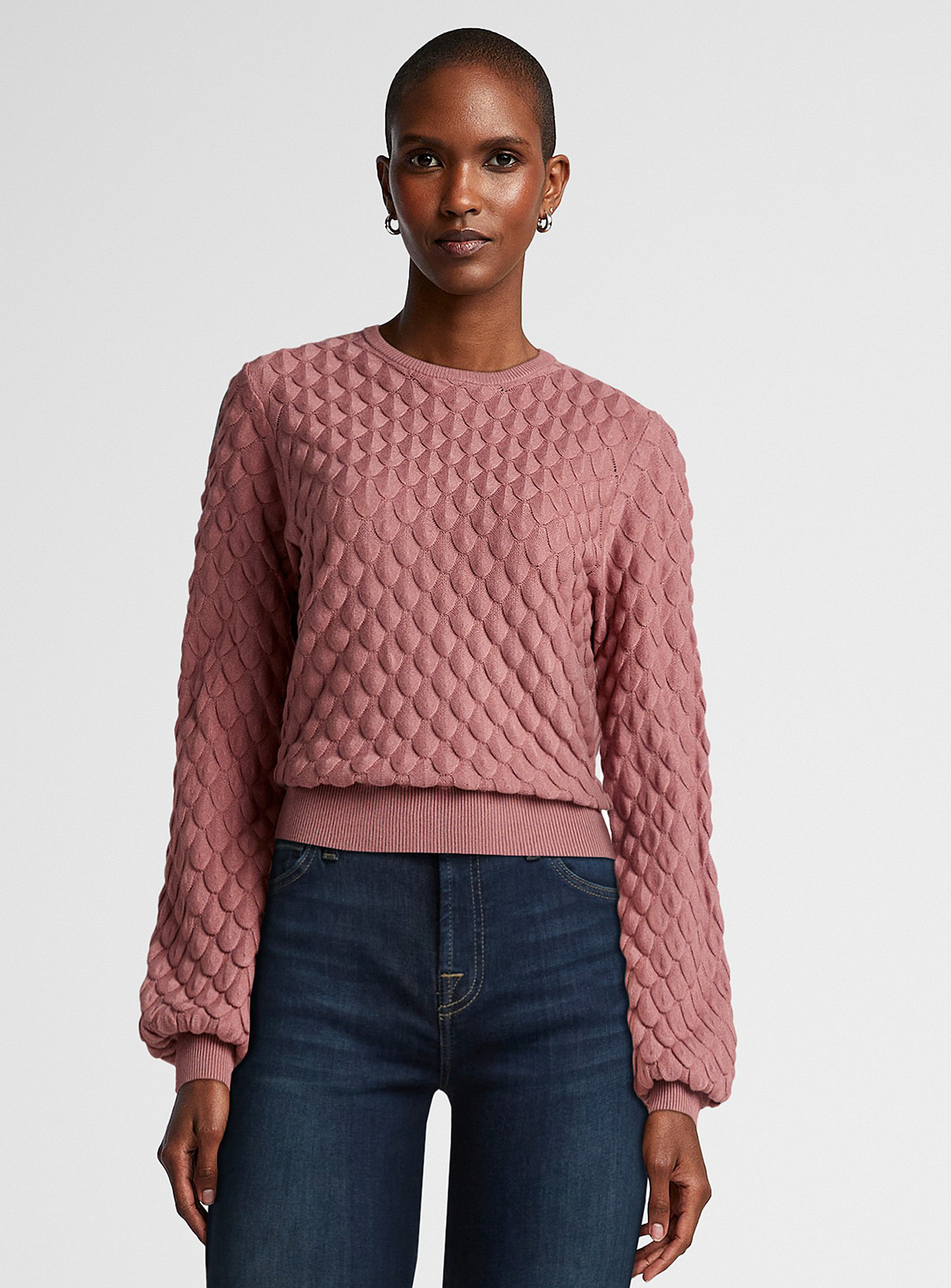 Contemporaine Mermaid-scale Sweater In Pink