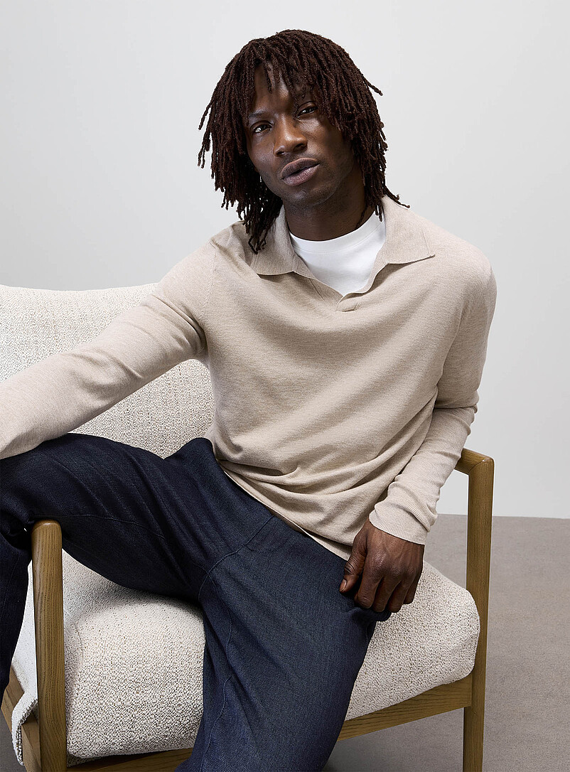 Johnny collar minimalist sweater product image (primary)