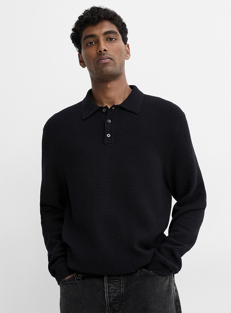 Embossed Knit Polo