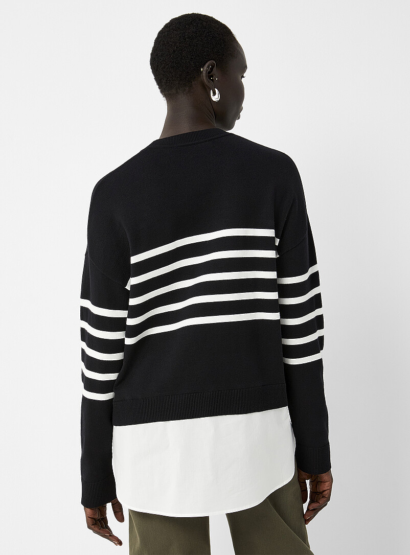 Poplin insert loose sweater product image 2