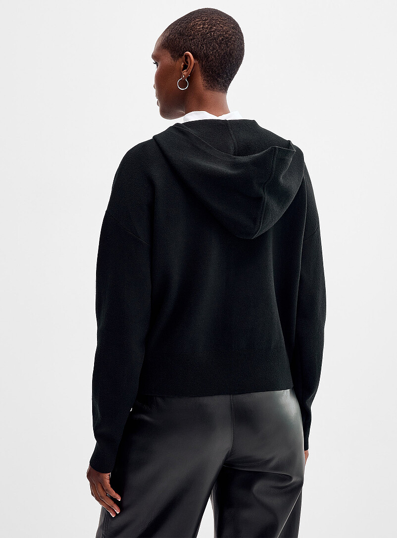 Soft knit zippered hooded cardigan product image 3