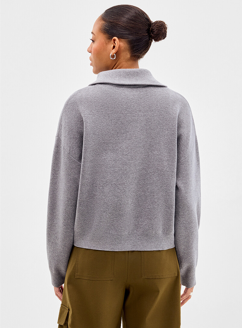 Soft knit trucker-collar sweater product image 3