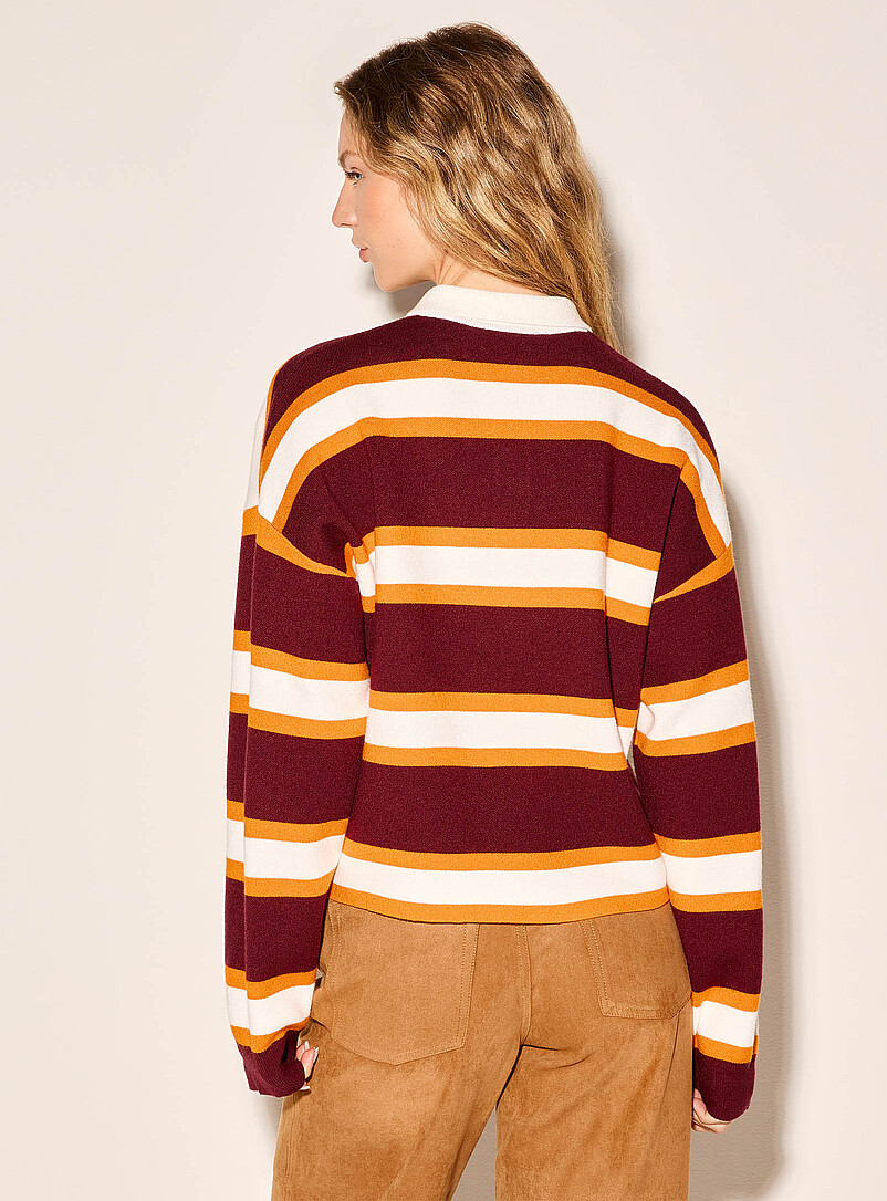 Jewel-button rugby stripes polo shirt product image 2