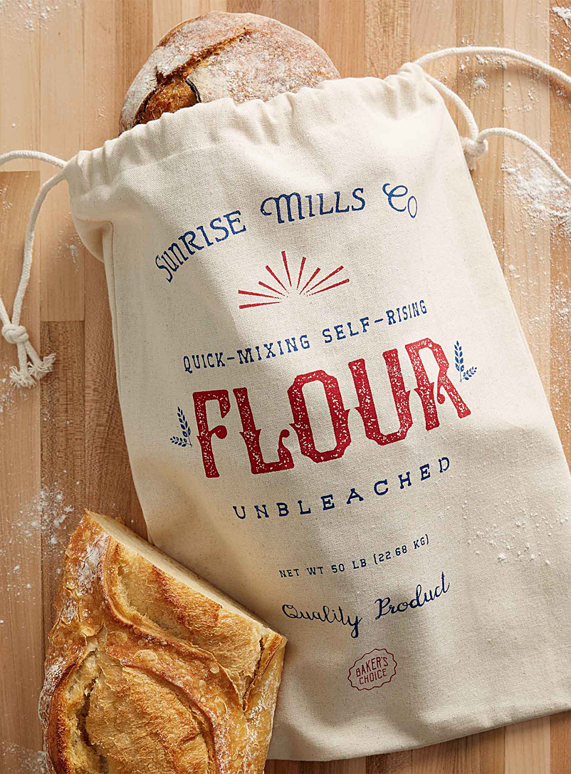 Danica Patterned Ecru Reusable bread bag