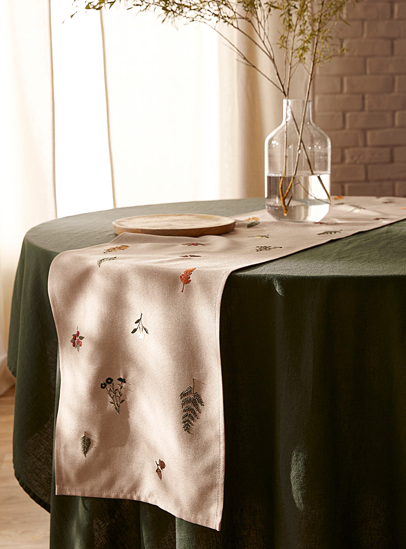 Simons Maison Patterned Ecru Embroidered wildflower table runner 3 sizes available