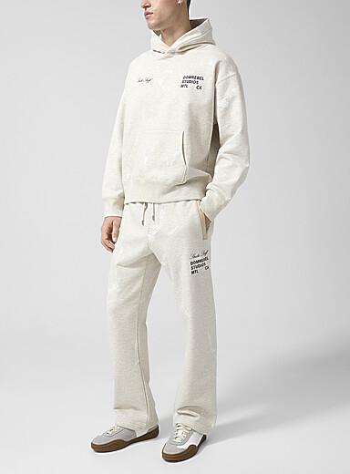 DOMREBEL: Le jogger &eacute;claboussures de peinture Studio Staff Ivoire - Beige cr&egrave;me pour homme