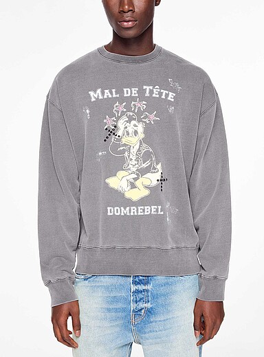 DOMREBEL: Le sweat canard Headache Charbon pour homme