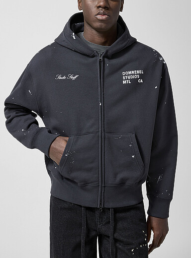 Studio Staff splattered paint zip-up hoodie