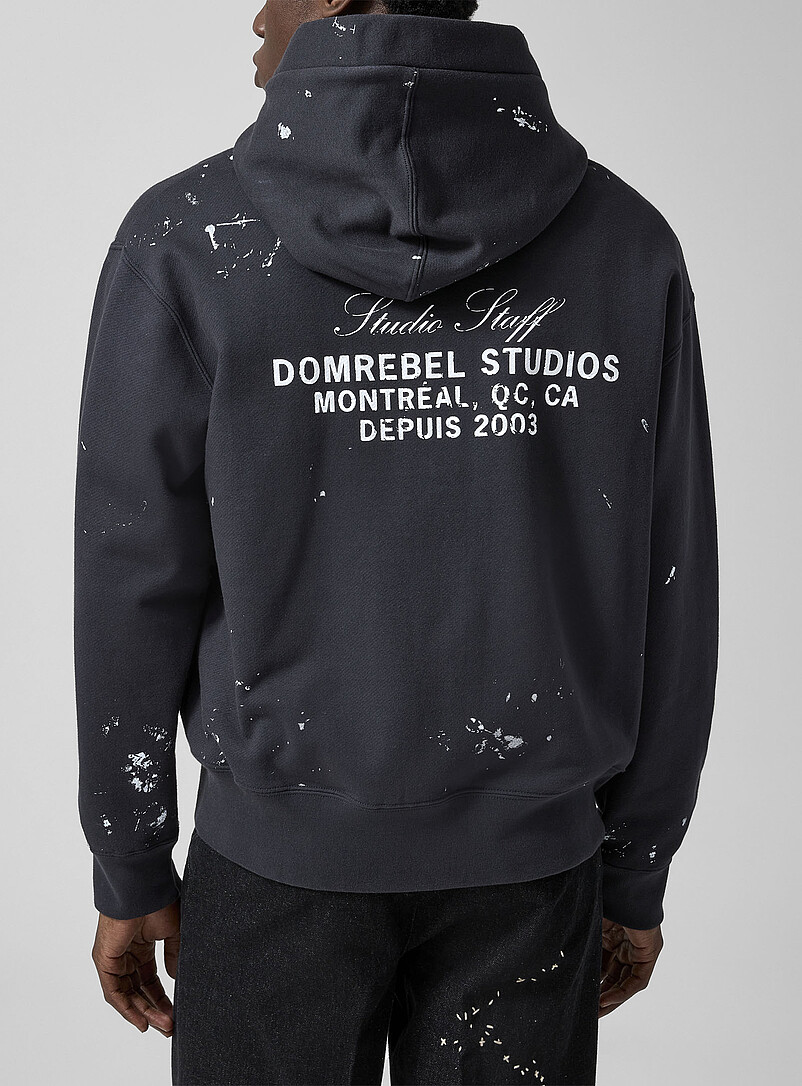 Studio Staff splattered paint zip-up hoodie | DOMREBEL | | Simons