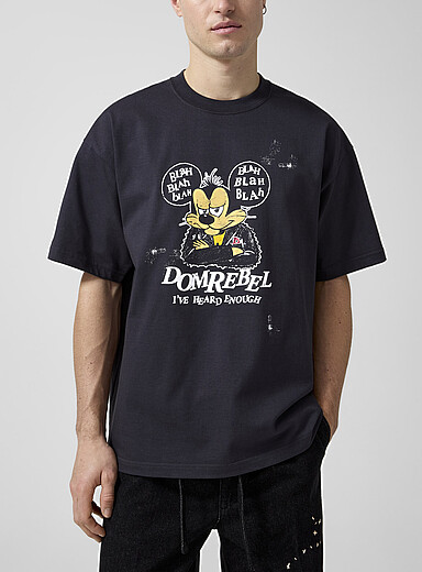 DOMREBEL Assorted Green Blah Blah Blah T-shirt for men