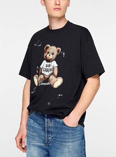 DOMREBEL Black Bear print T-shirt for men