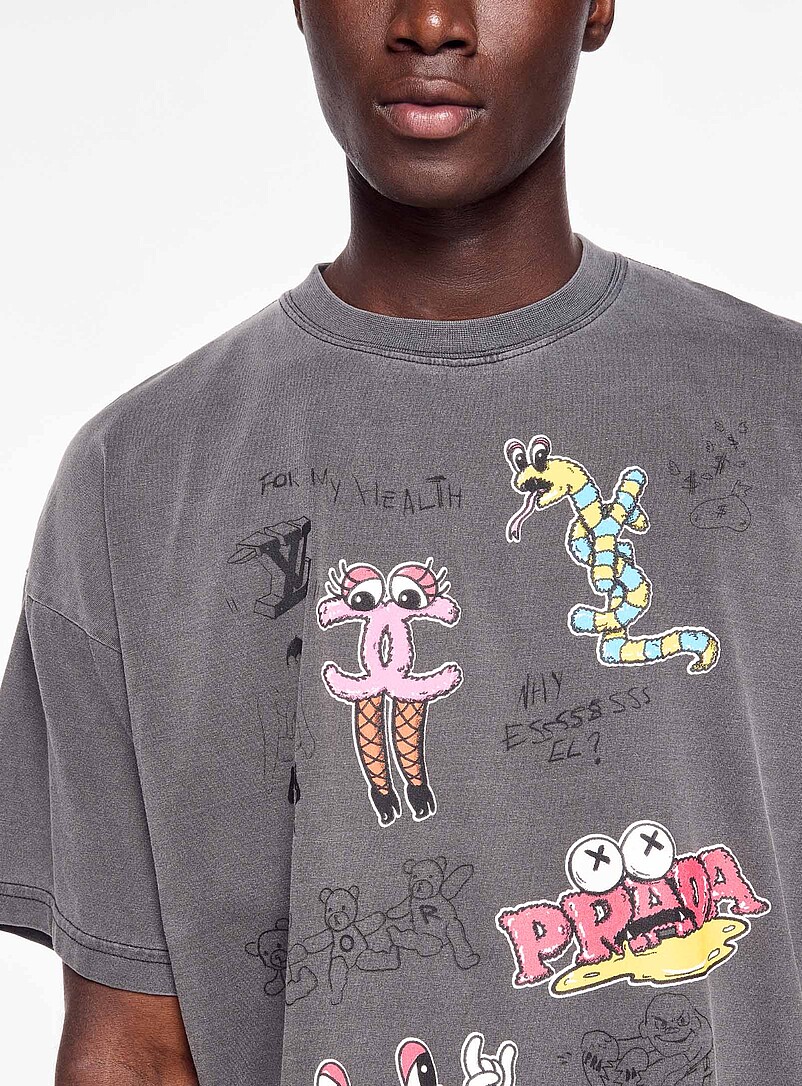 Luxury Sketch faded T-shirt | DOMREBEL | Shop Men's Printed