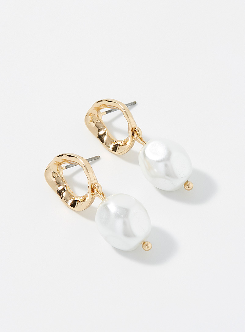 Simons Assorted Hammered-pearl earrings for women