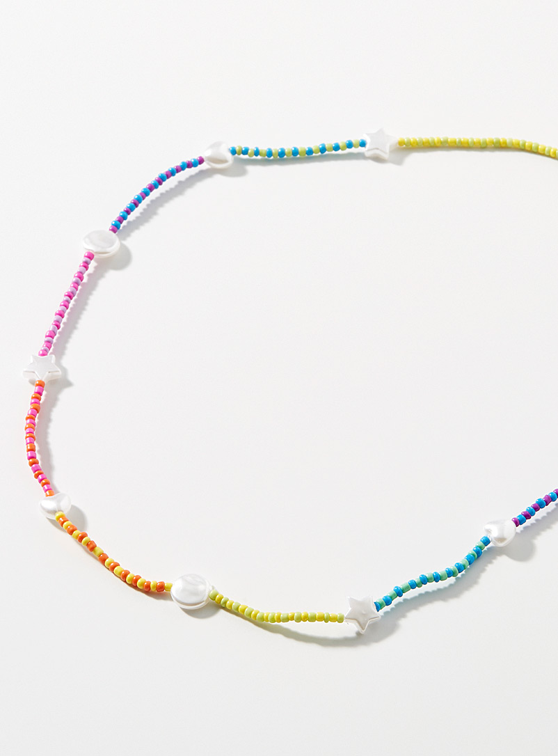 Simons Assorted Beaded charm rainbow necklace for women