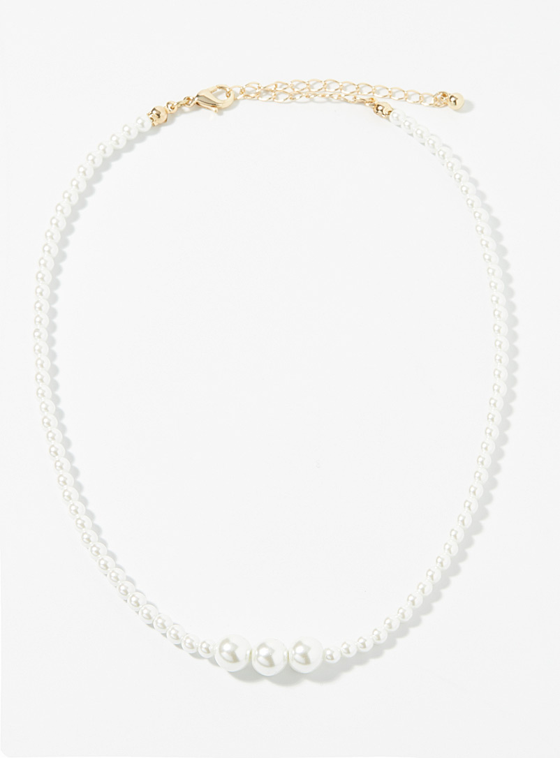 Simons White Mother-of-pearl necklace for women