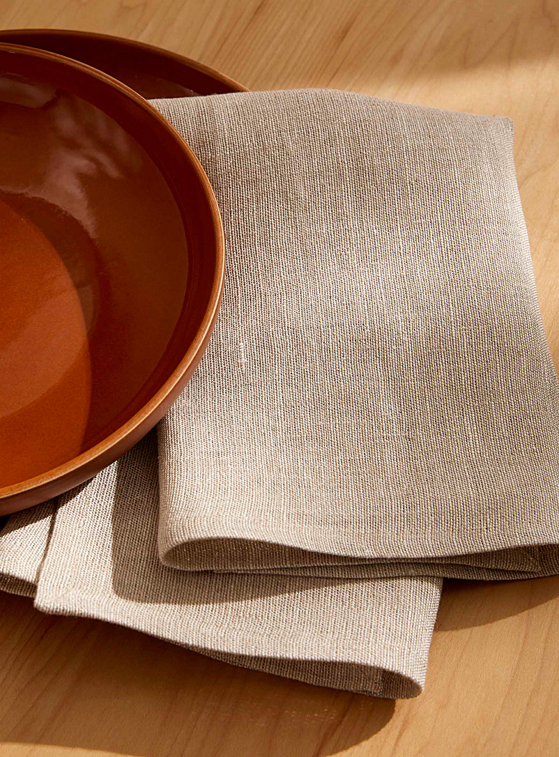 Simons Maison: La serviette de table pur lin naturel Sable