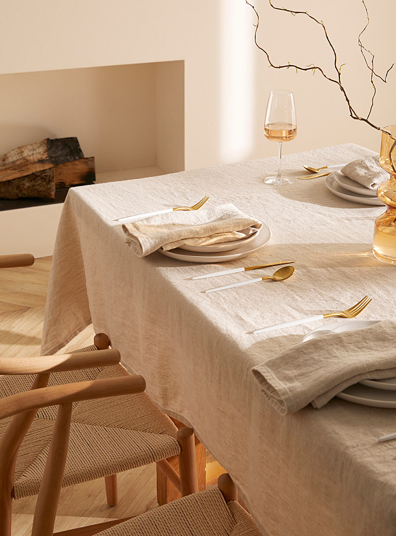 Simons Maison Sand Natural pure linen tablecloth