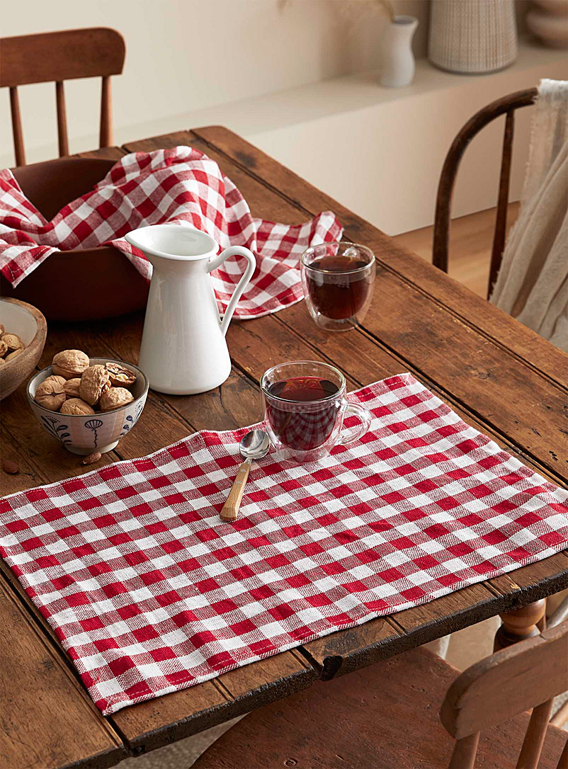 Simons Maison Patterned Red Red gingham plaid placemat