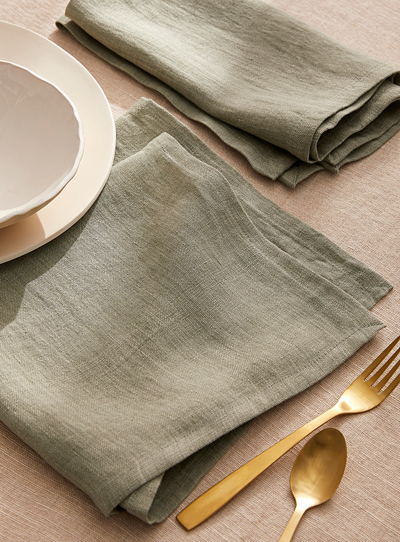 Simons Maison Green Sage pure linen napkins Set of 2