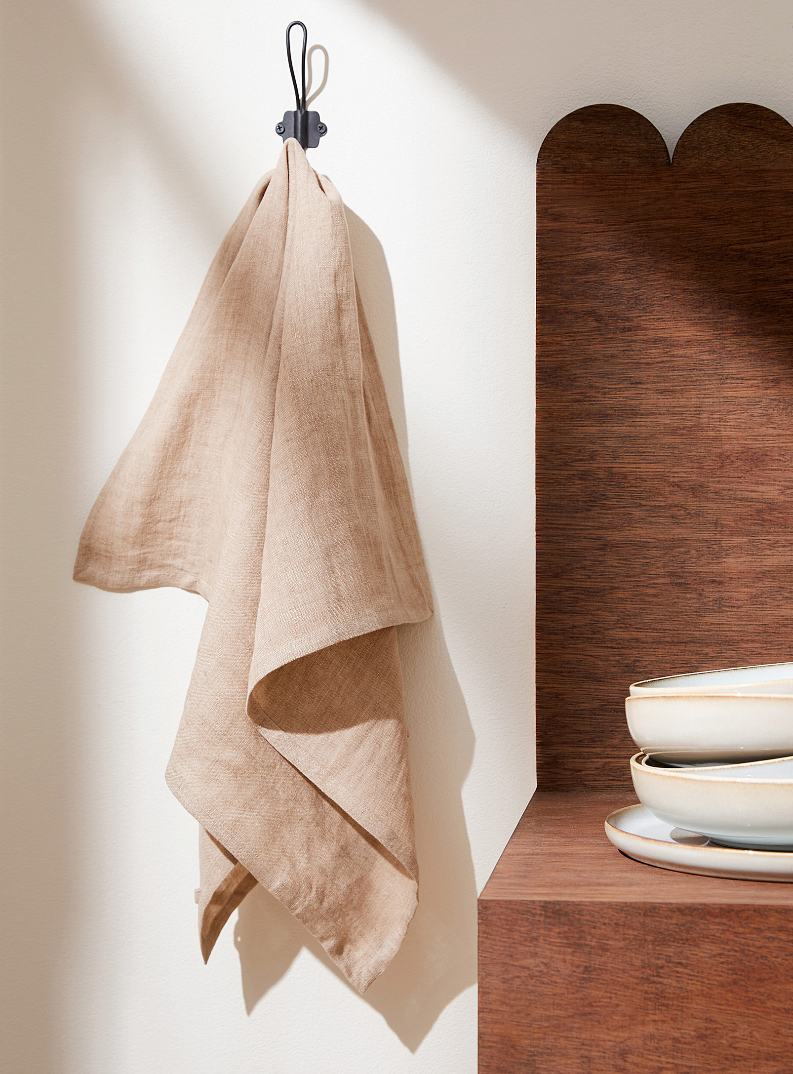 Simons Maison Pure Linen Chambray Tea Towel In Neutral