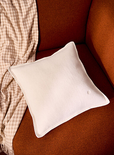 Le coussin d&eacute;houssable bross&eacute; pure laine 50 x 50 cm