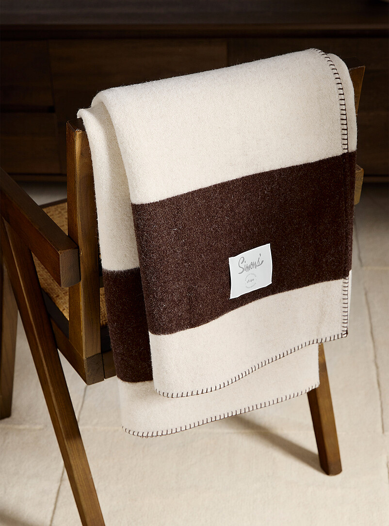 Broad stripes pure wool throw 130 x 170 cm product image 2