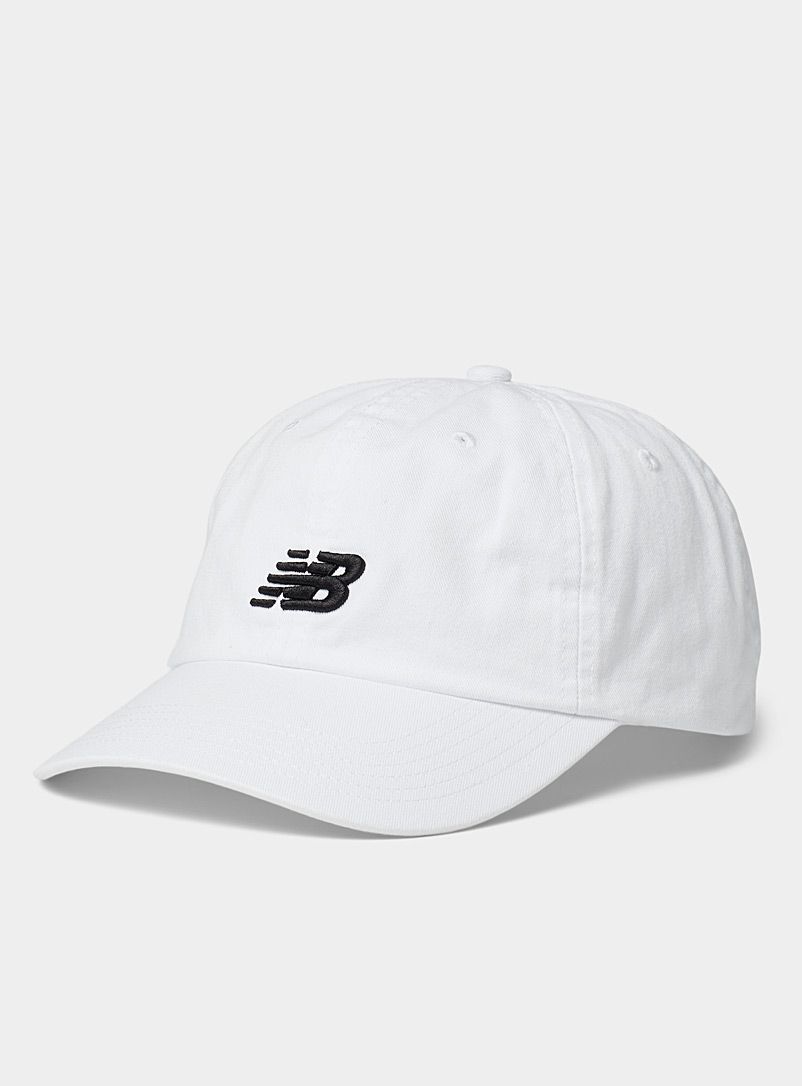 New Balance White Embroidered contrast logo baseball cap for women