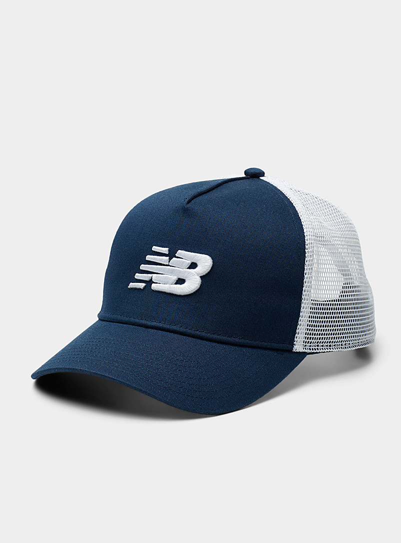 New Balance Navy/Midnight Blue Embroidered logo trucker cap for men