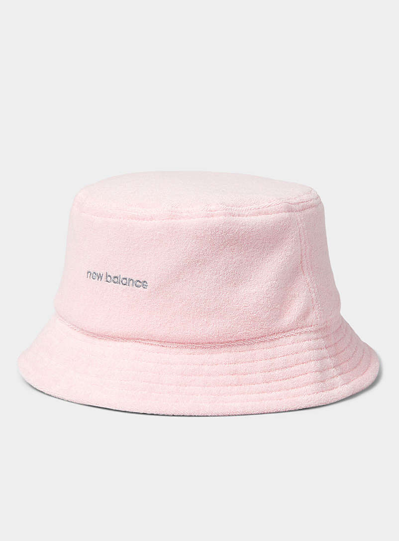 New Balance Pink Embroidered signature terry bucket hat for women