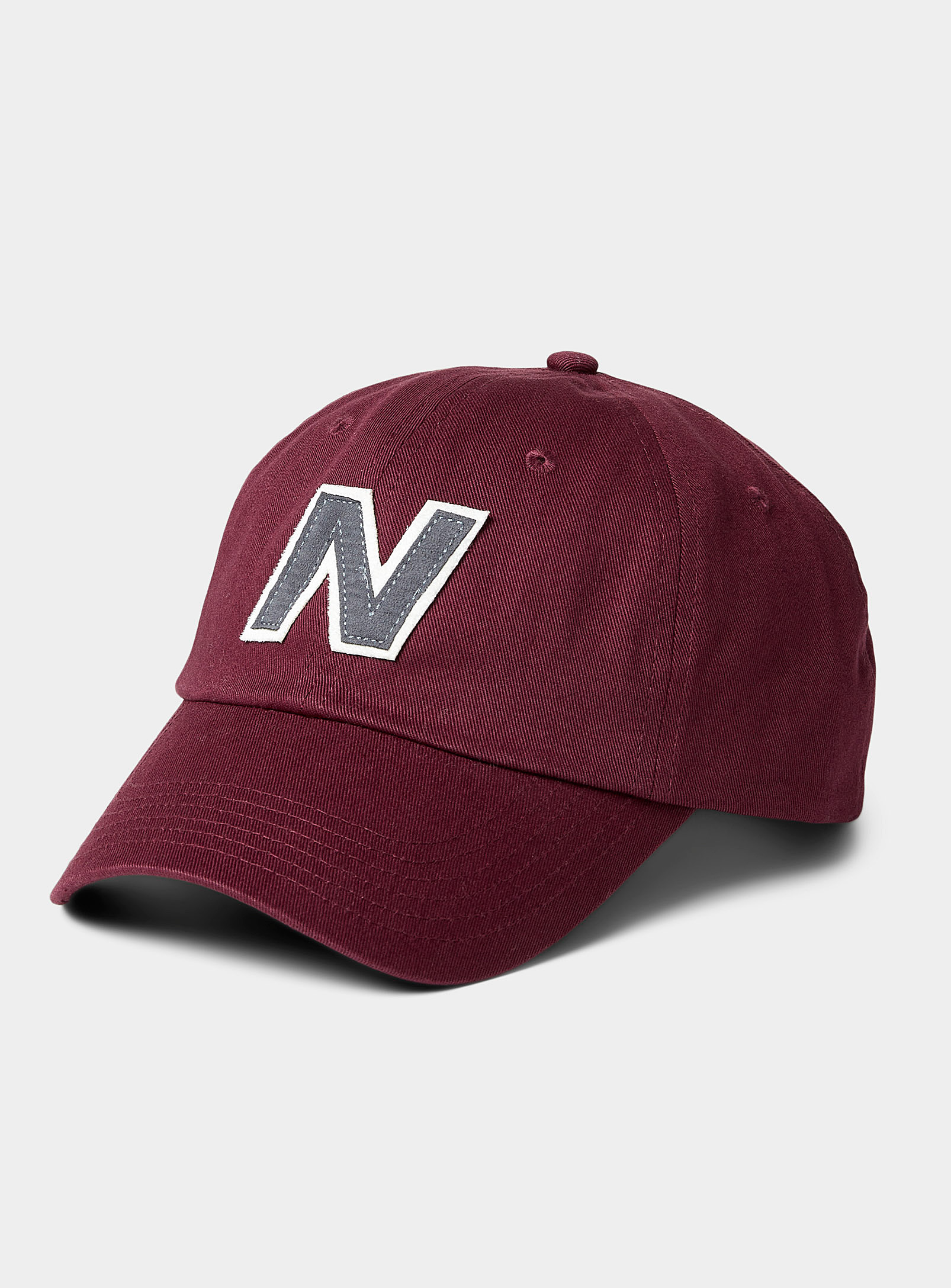 New Balance Logo Patch Baseball Cap In Ruby Red