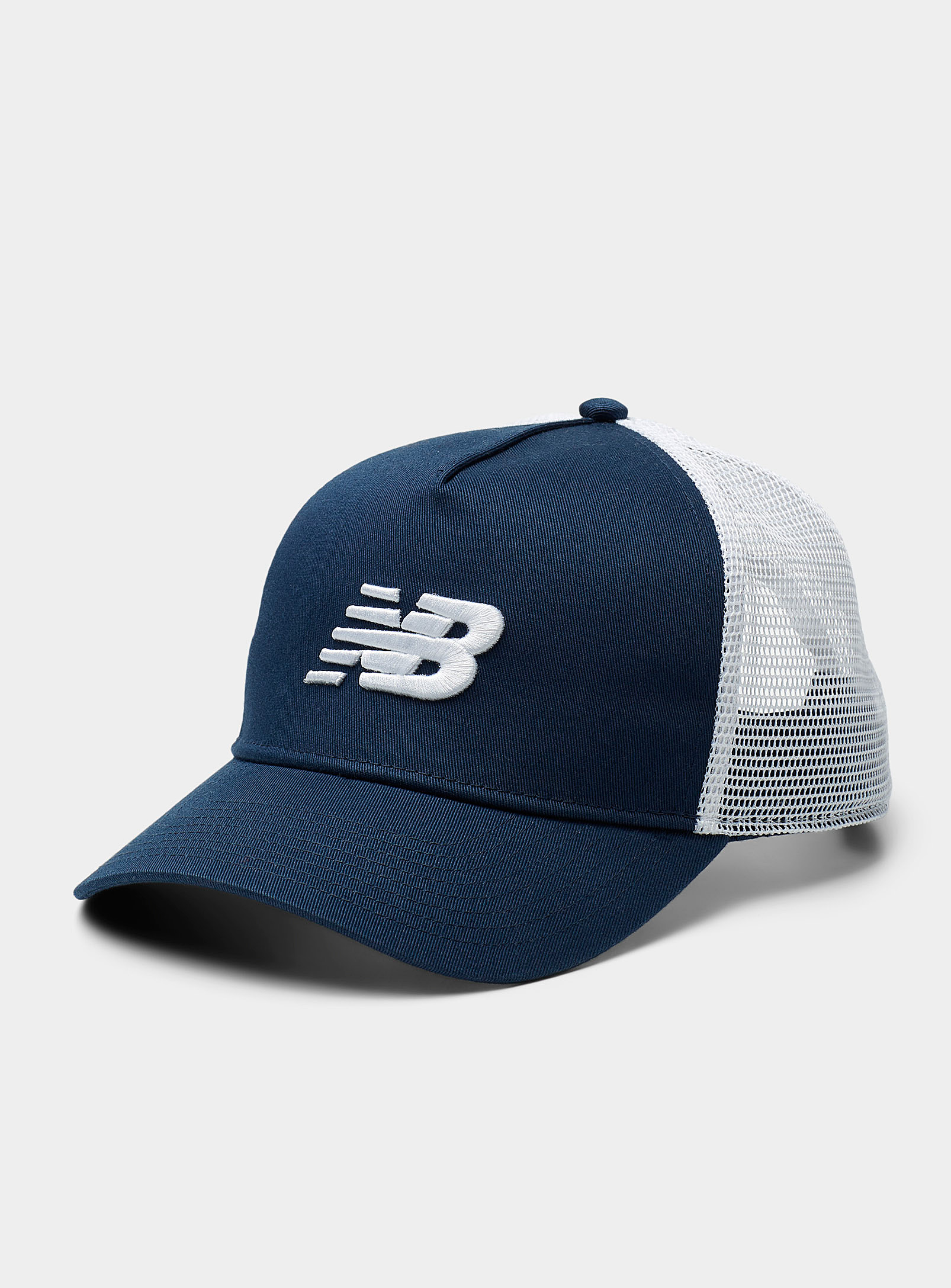 New Balance Embroidered Logo Trucker Cap In Blue