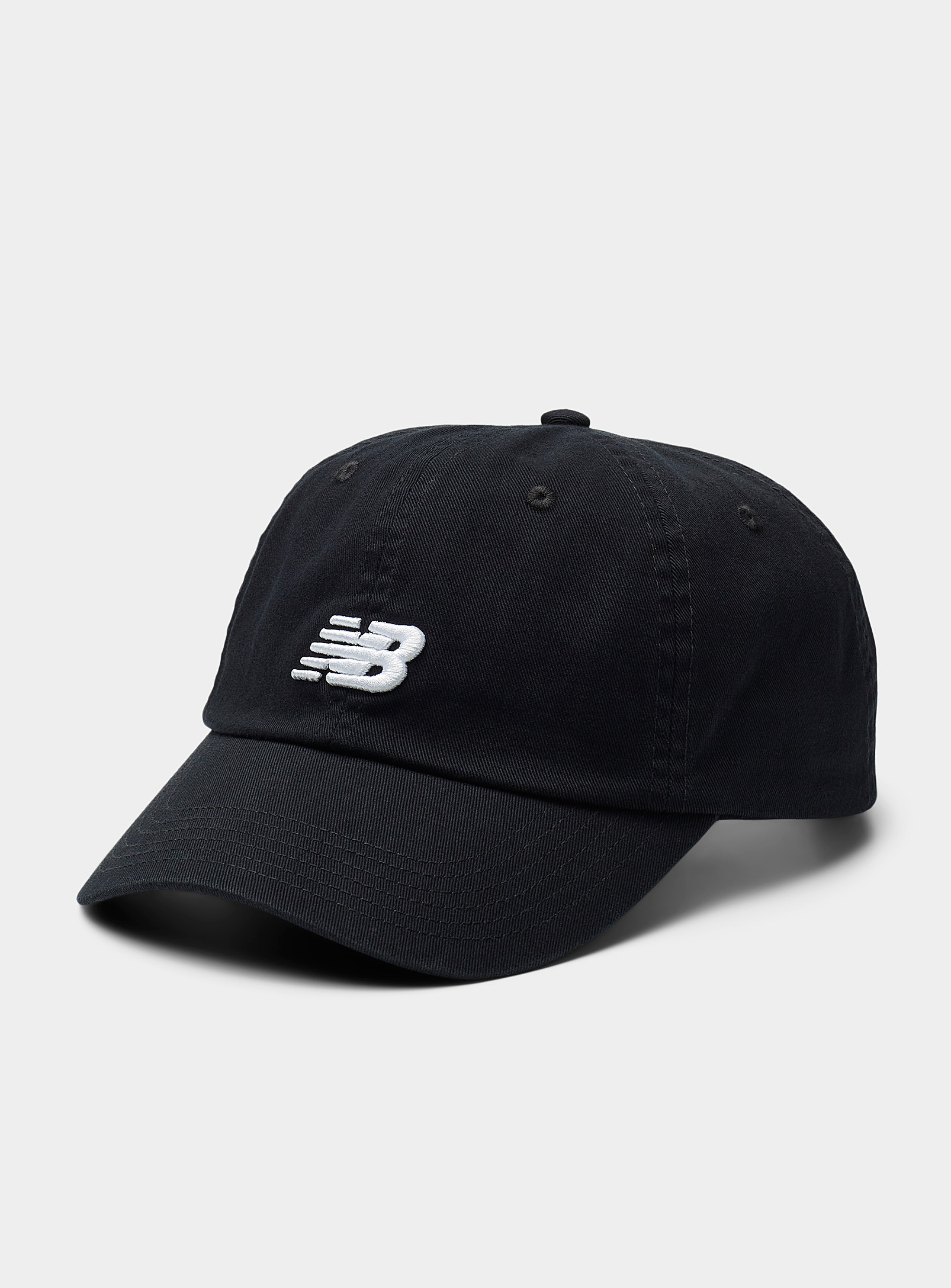 New Balance Embroidered-logo Dad Cap In Black