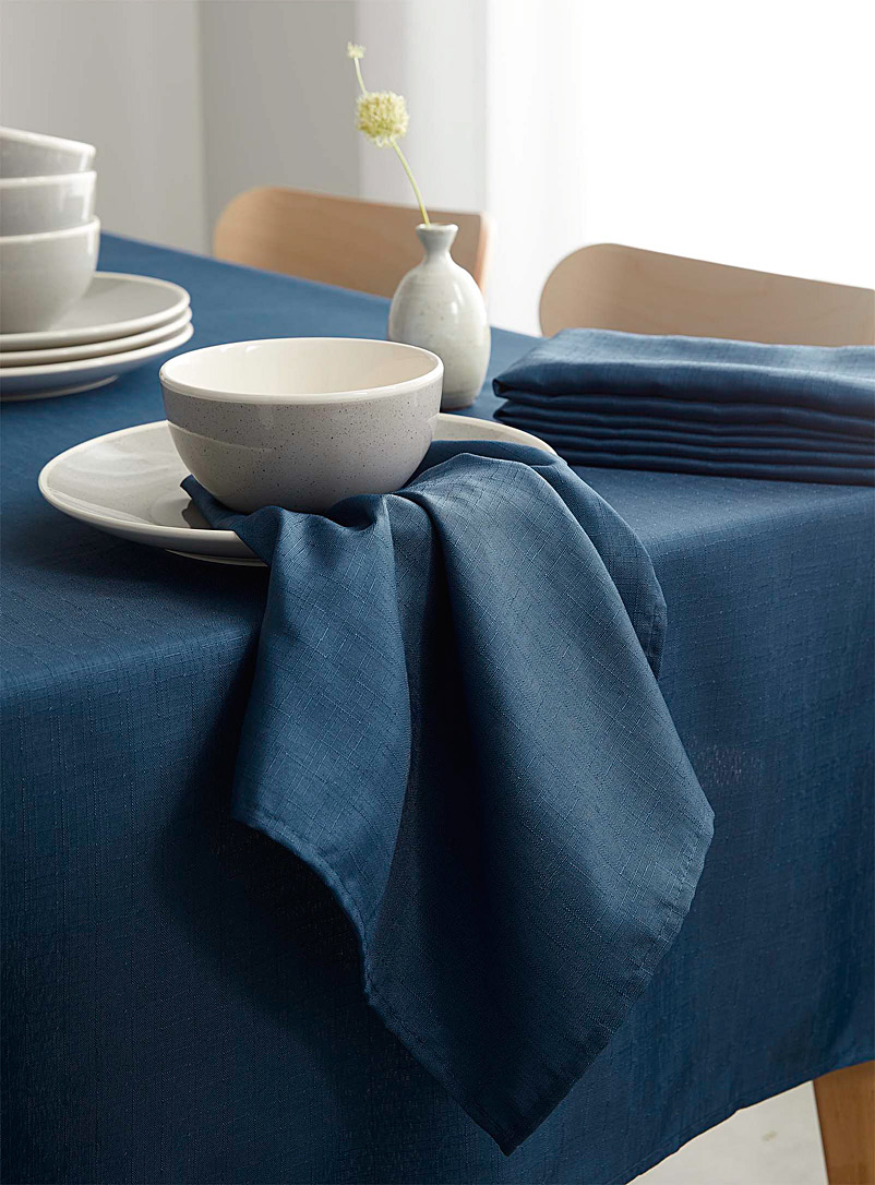Simons Maison Marine Blue Faux-linen napkins Set of 4