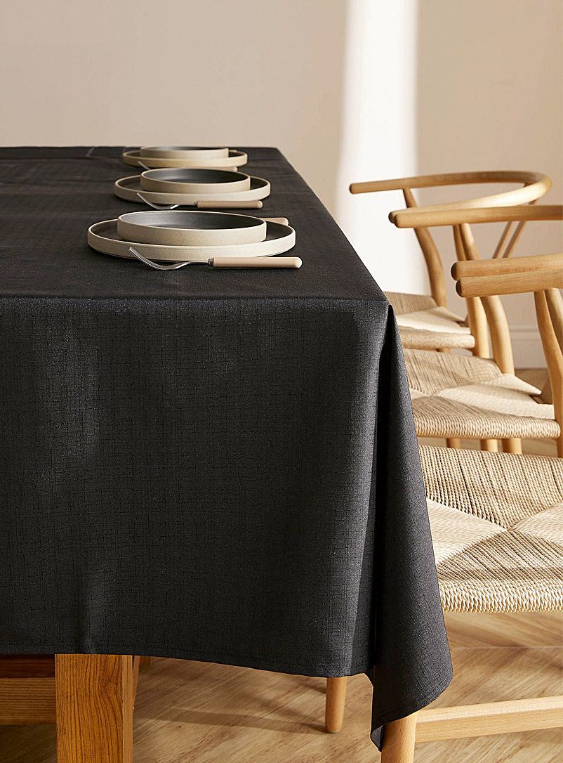 Simons Maison Black Black recycled polyester tablecloth