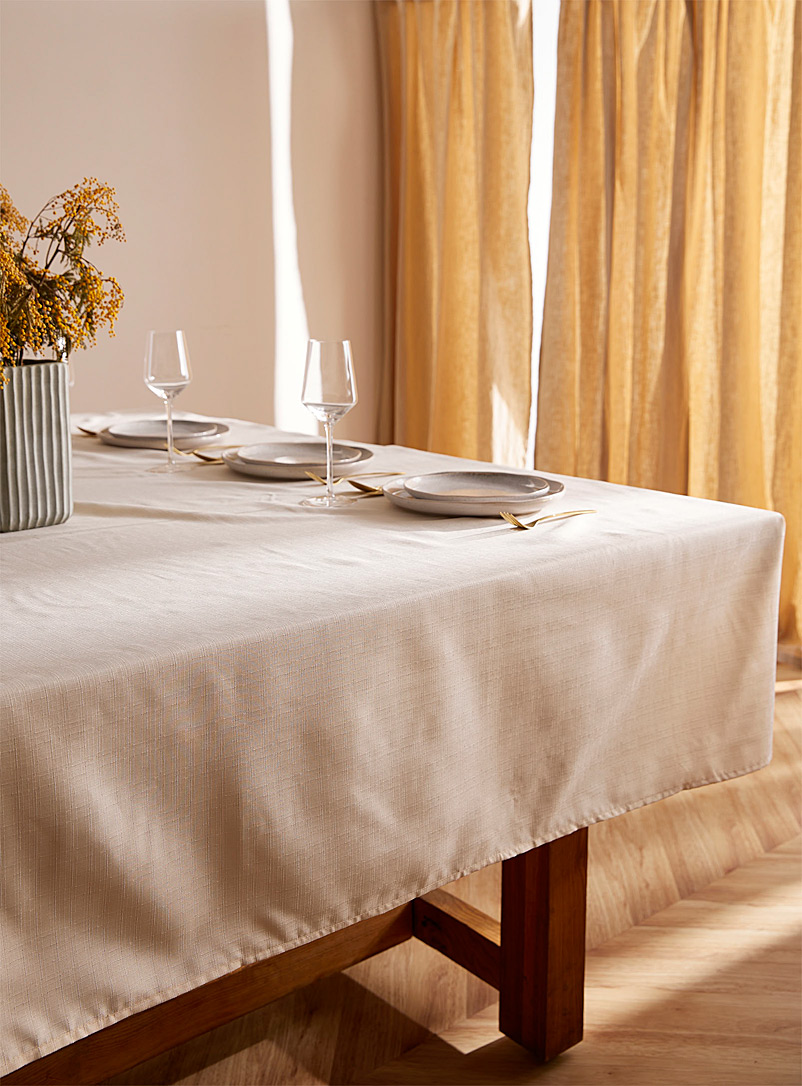 Simons Maison Ivory White Cream recycled polyester tablecloth