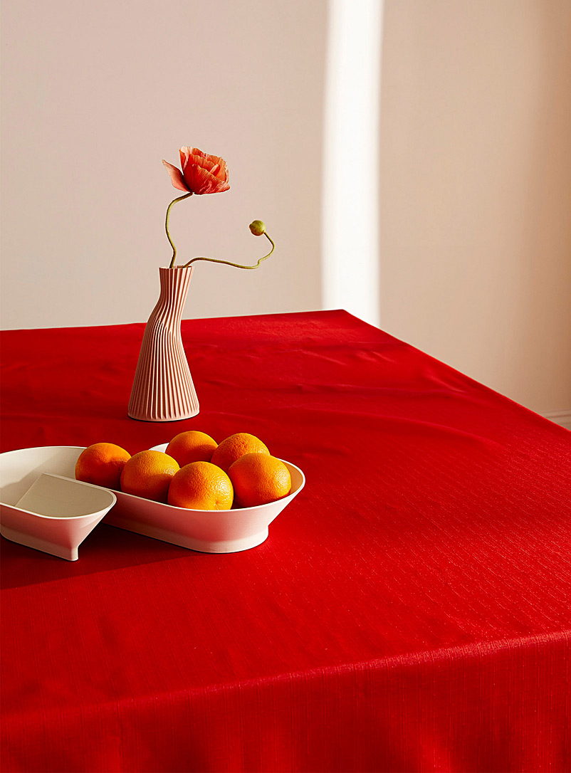 Simons Maison: La nappe polyester recyclé rouge passion Rouge