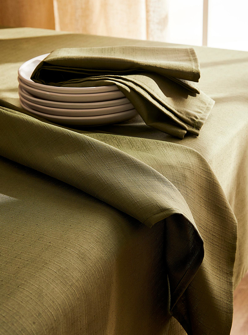 Simons Maison Green Khaki recycled polyester napkins Set of 2