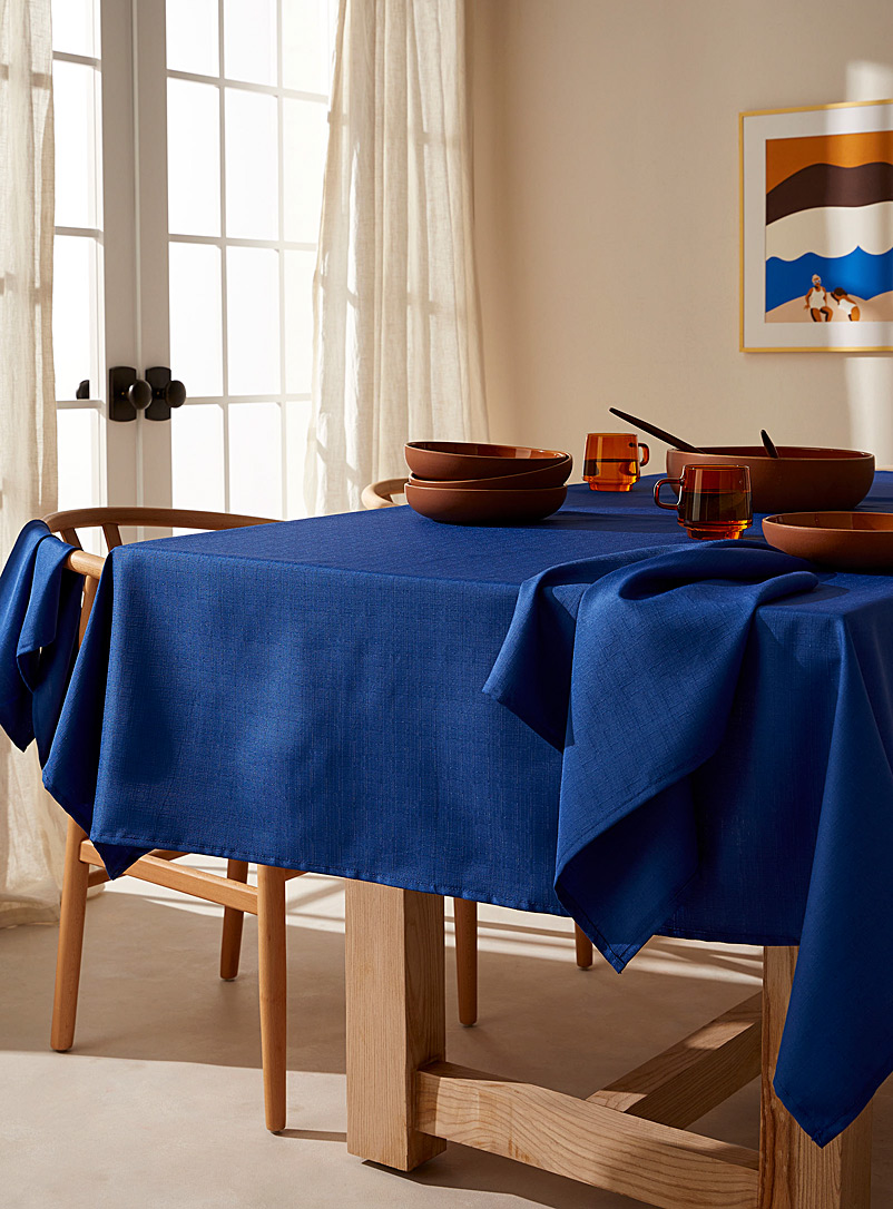 Simons Maison Sapphire Blue Cobalt blue recycled polyester tablecloth