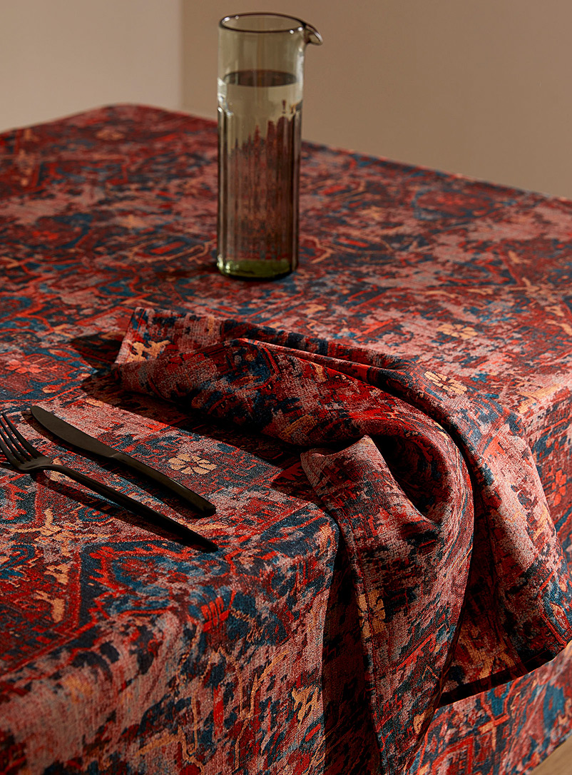 Simons Maison: La serviette de table polyester recyclé inspiration tapis persan Assorti