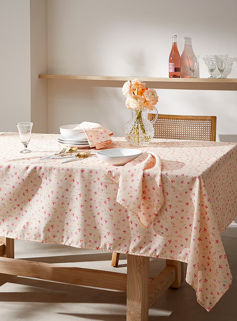 Simons Maison Pink Pink flowers recycled polyester tablecloth