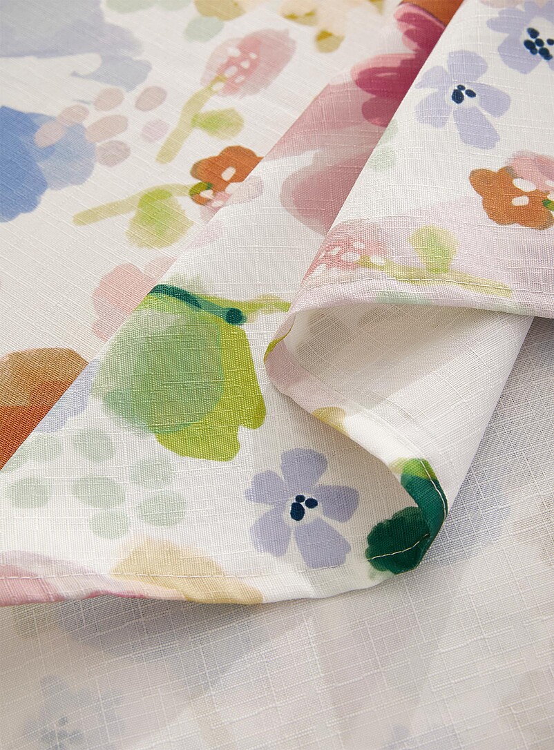 Simons Maison Patterned Ecru Watercolour flowers tablecloth