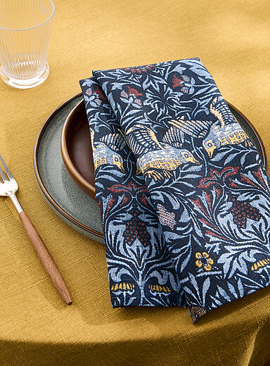 Birds tapestry blue napkin