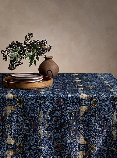 La nappe bleue tapisserie oiseaux