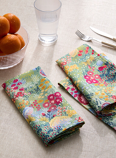 Les serviettes de table jardin abstrait Ensemble de 2