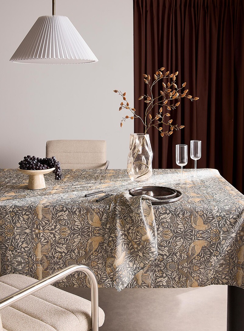 Birds tapestry grey tablecloth | Simons Maison | Printed Tablecloths ...