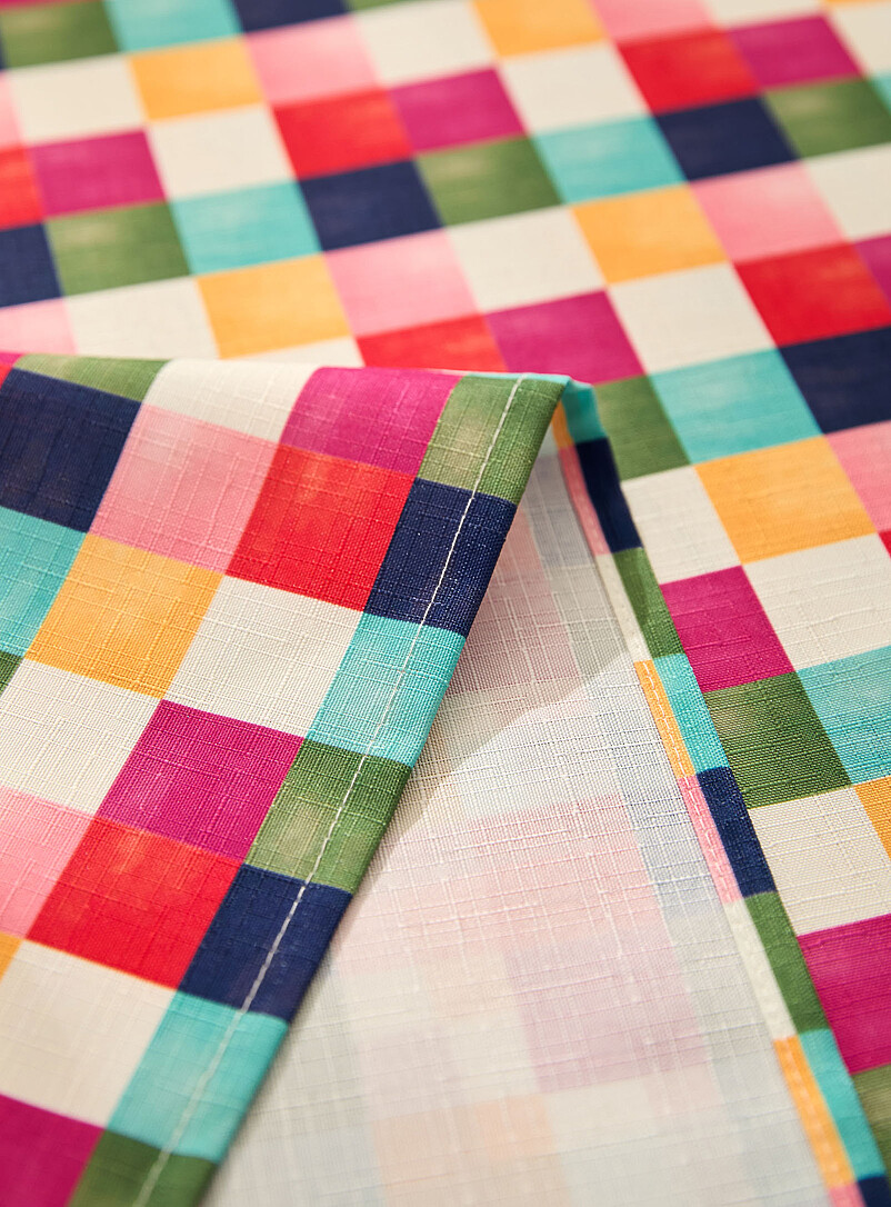 Simons Maison: La nappe pour parasol damier multicolore Carreaux multicolores